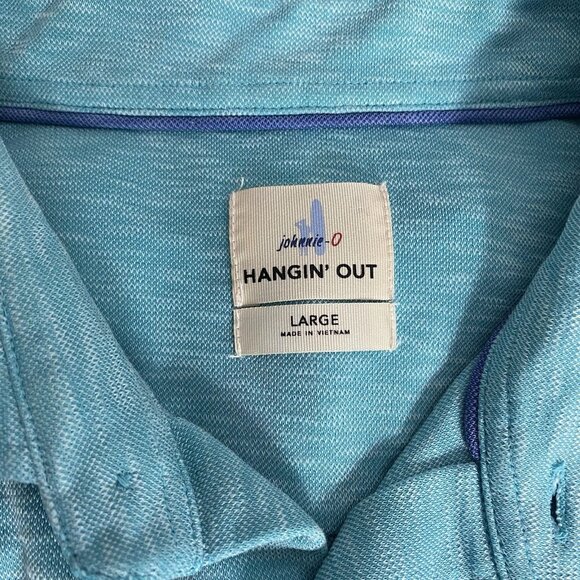 Johnnie-o Hangin' Out Mens Blue Short Sleeve Casual Button Up Shirt Size Large - Picture 5 of 8